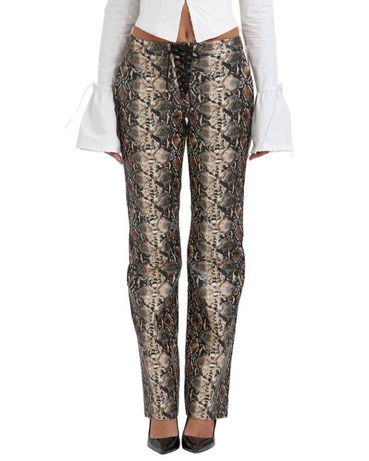 House Of Cb Sernia Lace-Up Faux Leather Trousers X-Small A