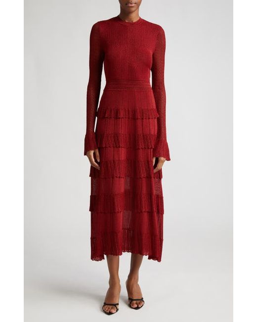 Lela Rose Piper Metallic Long Sleeve Sweater Dress X-Small