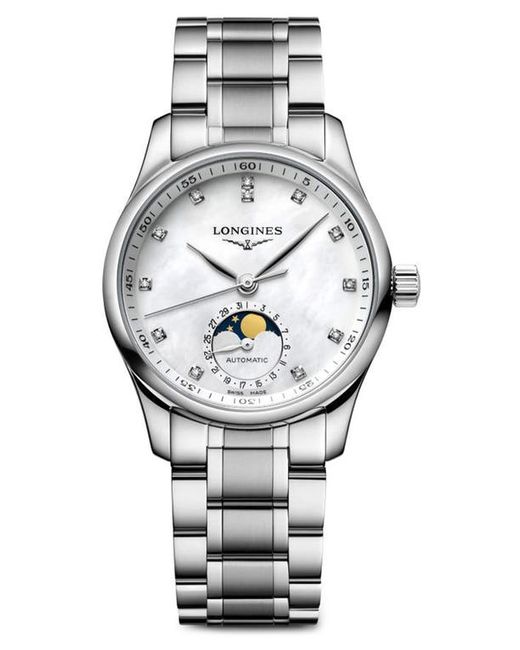 Longines Master Collection Automatic Diamond Bracelet Watch 34mm