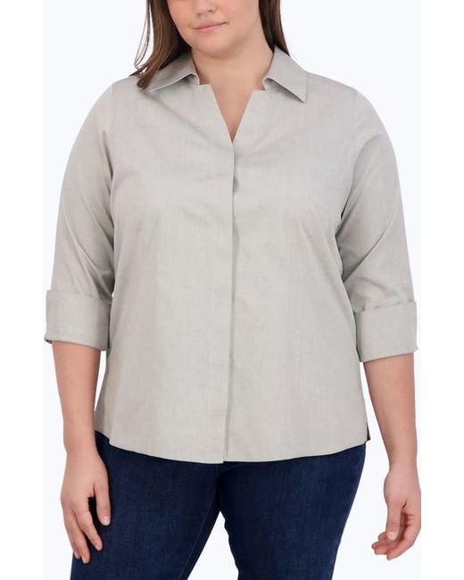 Foxcroft Taylor Three-Quarter Sleeve Non-Iron Cotton Shirt