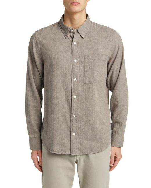 Nn07 Cohen 5726 Cotton Herringbone Button-Up Shirt