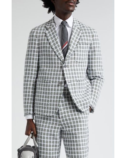 Thom Browne Unconstructed Fit Fray Edge Plaid Sport Coat