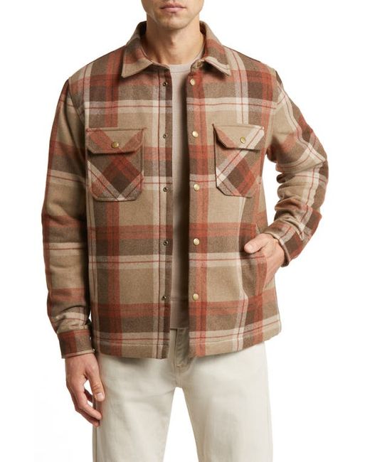 One Of These Days Flannel Wool Blend Overshirt Tan Small