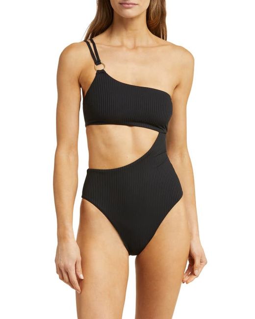 Vitamin A® Vitamin A Cosmo Cutout One-Shoulder Rib One-Piece Swimsuit X-Small