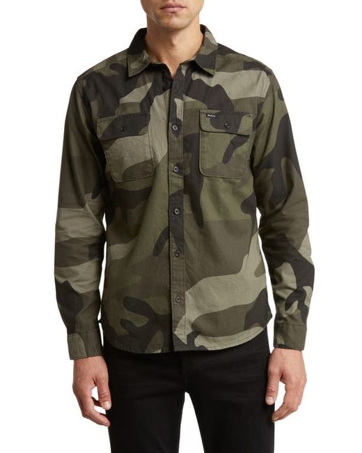 Rvca Panhandle Cotton Flanne Button-Up Shirt Small