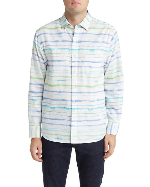 Tommy Bahama Barbados Breeze Stripe Linen Blend Button-Up Shirt Small
