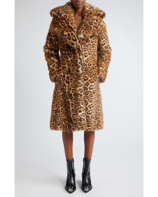Rabanne Leopard Print Faux Fur Coat