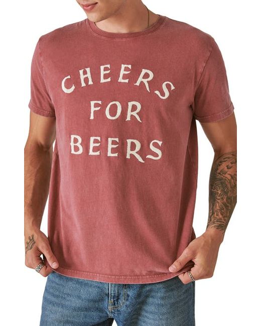 Lucky Brand Embroidered Cheers T-Shirt Small