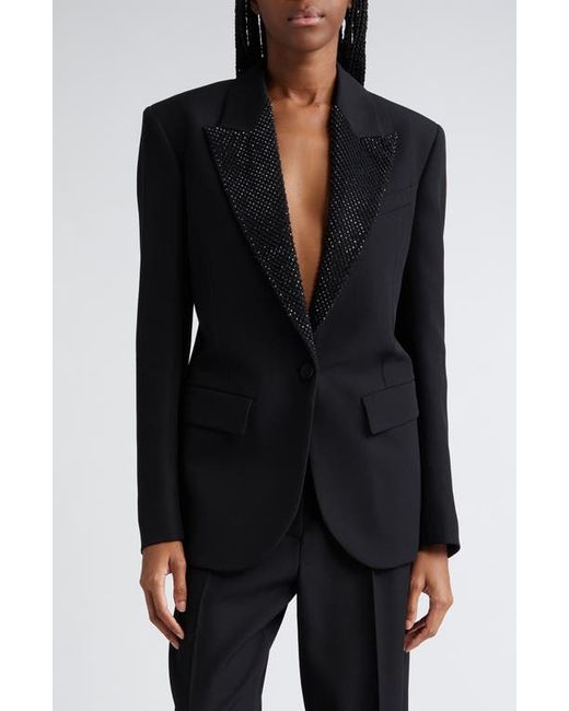 Stella McCartney Crystal Embellished Wool Tuxedo Jacket
