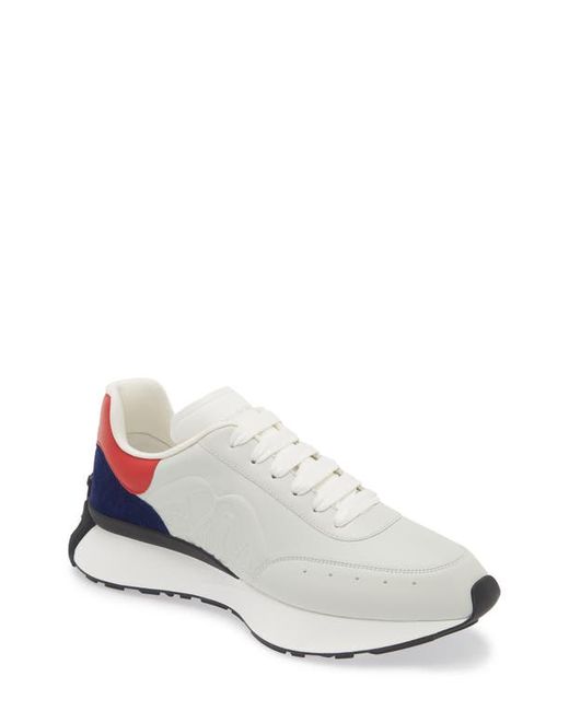 Alexander McQueen Seal Sprint Runner Sneaker Light Grey/Navy/White 7Us