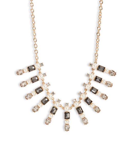 Nordstrom Crystal Imitation Pearl Frontal Necklace