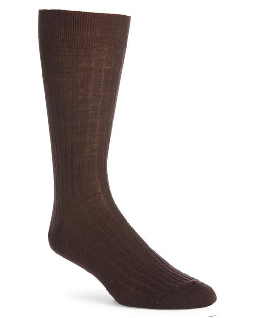 Canali Ribbed Wool Blend Dress Socks