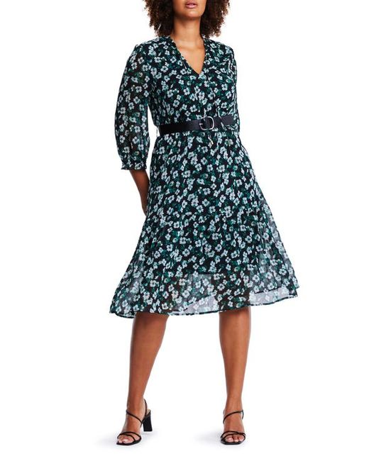 Estelle Evergreen Garden Long Sleeve Dress 16W