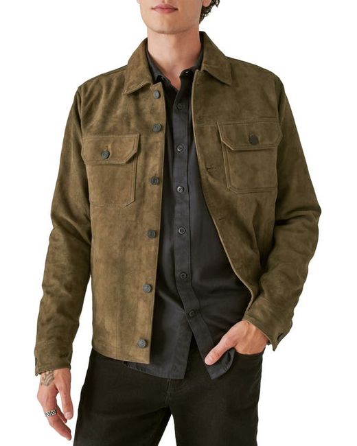 Lucky Brand Suede Military Shirt Jacket
