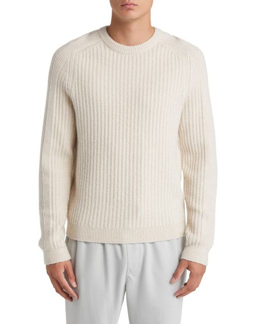 Reiss Millerson Textured Wool Cotton Blend Crewneck Sweater Small