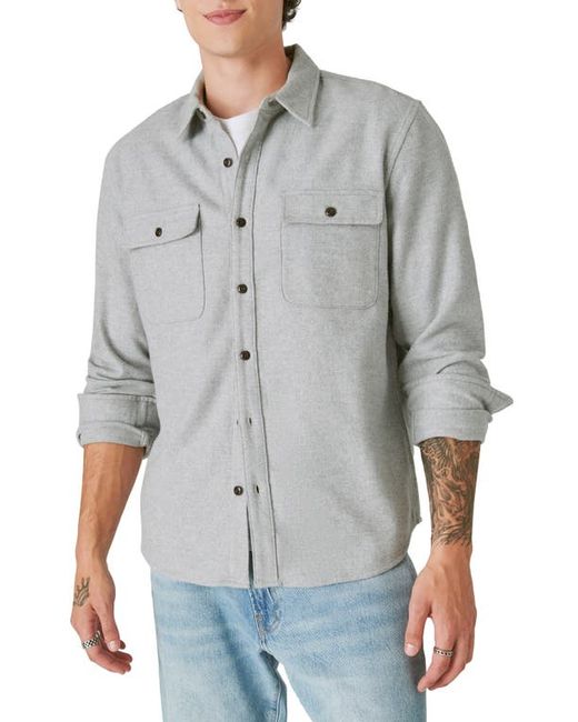 Lucky Brand Cloud Soft Heathered Flannel Button-Up Shirt