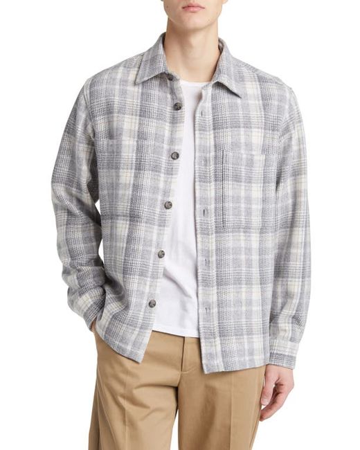Nn07 Frode 5365 Plaid Wool Blend Flannel Button-Up Shirt Jacket Small