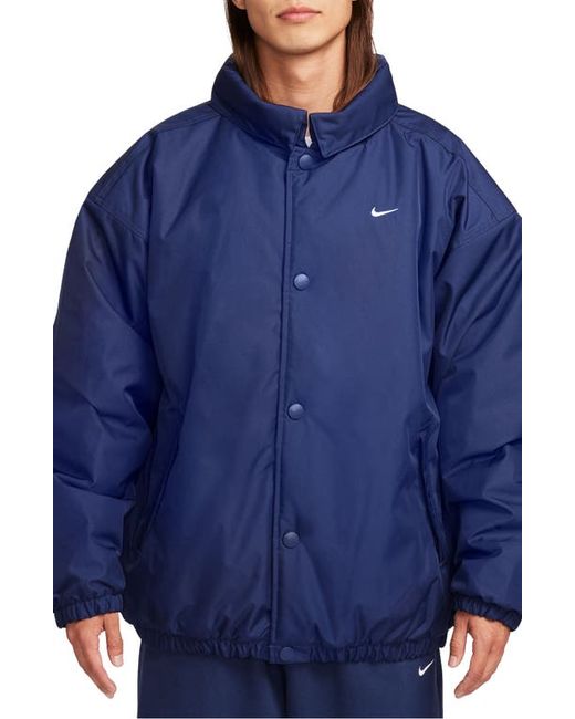 Nike Solo Swoosh Water Repellent Puffer Jacket Midnight Navy/White