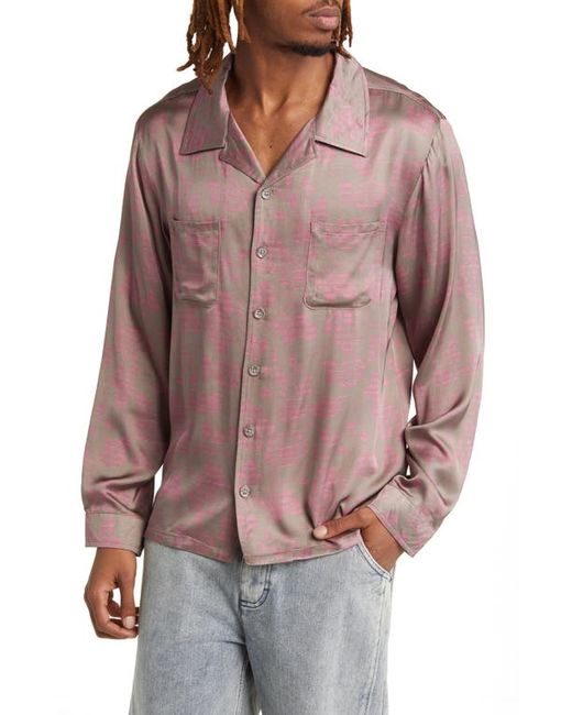 Honor The Gift Floral Satin Button-Up Shirt Small