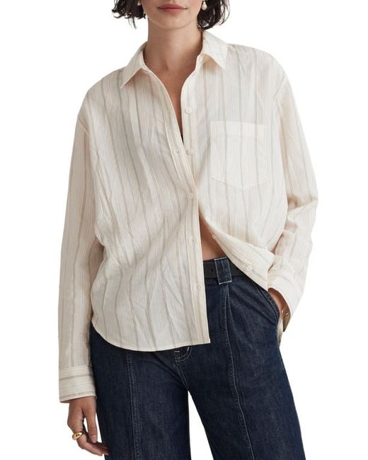 Madewell Drapey Stripe Oversize Button-Up Shirt Xx-Small Regular