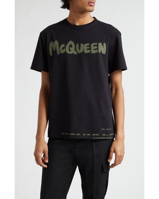 Alexander McQueen Graffiti Logo Graphic T-Shirt Black X-Small