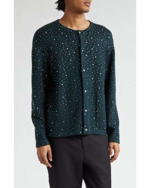 Bode Crystal Embellished Wool Cardigan Small