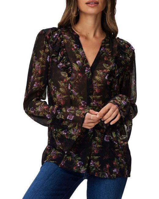 Paige Tuscany Floral Print Silk Georgette Button-Up Shirt Xx-Small