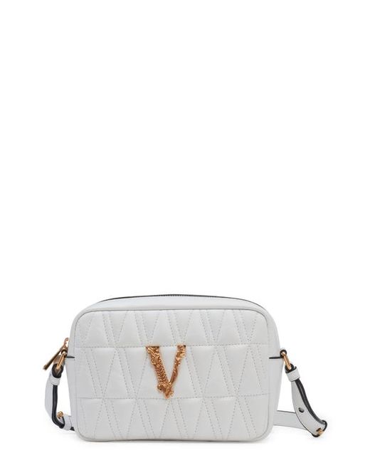 Versace Virtus Quilted Leather Camera Bag Optical Gold