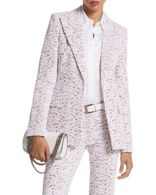 Michael Kors Collection Georgina Floral Lace One-Button Blazer