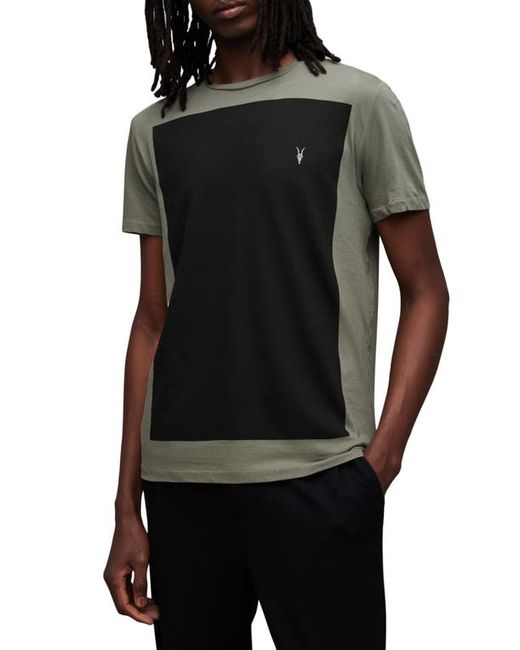 AllSaints Lobke Cotton Colorblock T-Shirt Planet Grey/Jet Black X-Small R