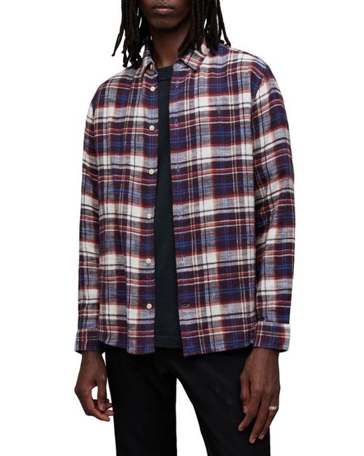 AllSaints Lakeshort Plaid Flannel Button-Up Shirt X-Small