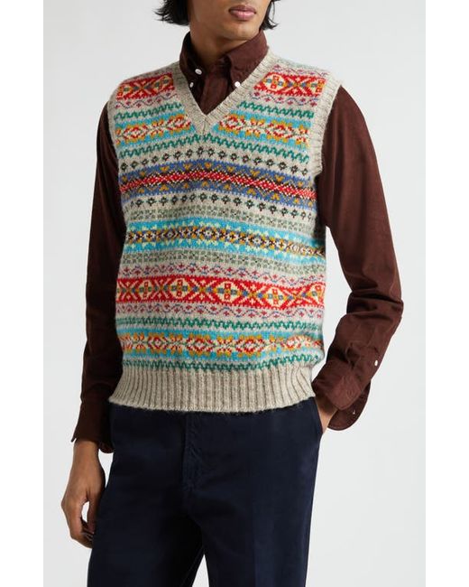 Drake's Fair Isle Wool Sweater Vest