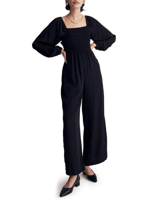 Madewell Lucie Star Jacquard Tie Back Long Sleeve Jumpsuit