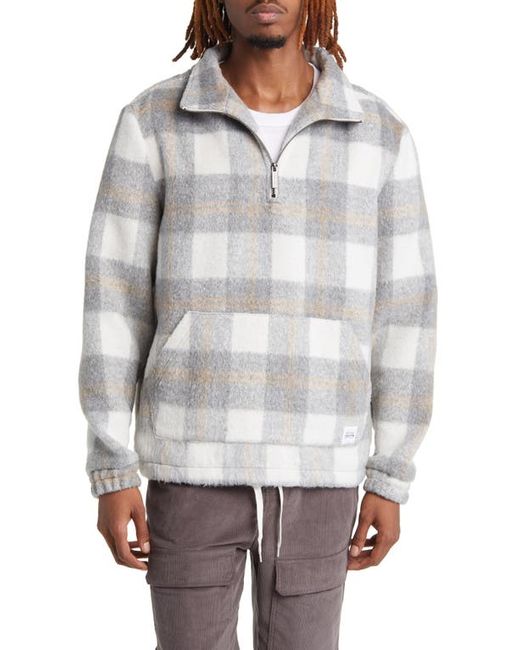 Native Youth Check Brushed Quarter Zip Pullover Small