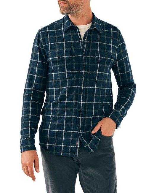 Faherty Legend Plaid Brushed Knit Button-Up Shirt Small