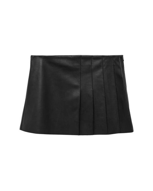 Mango Pleated Faux Leather Miniskirt X-Small