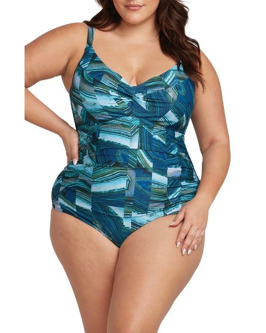 Artesands Chalcedony Monet DD E-Cup Underwire One-Piece Swimsuit 8 Us
