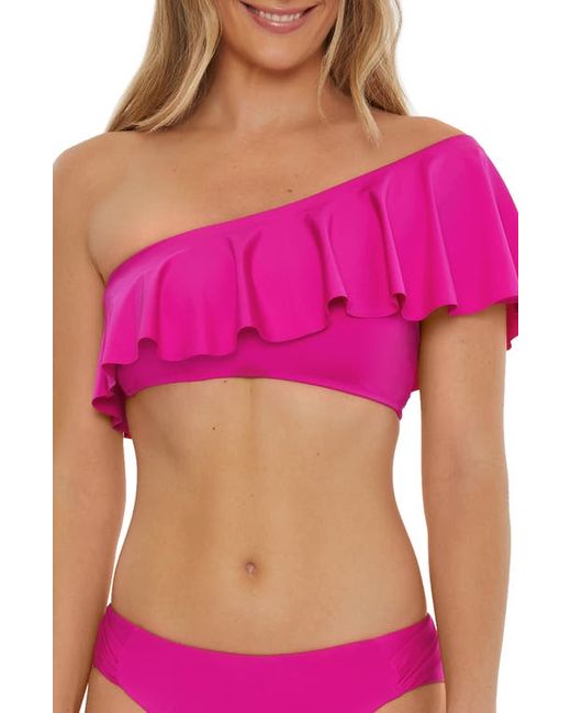 Trina Turk Monaco Ruffle One-Shoulder Bikini Top