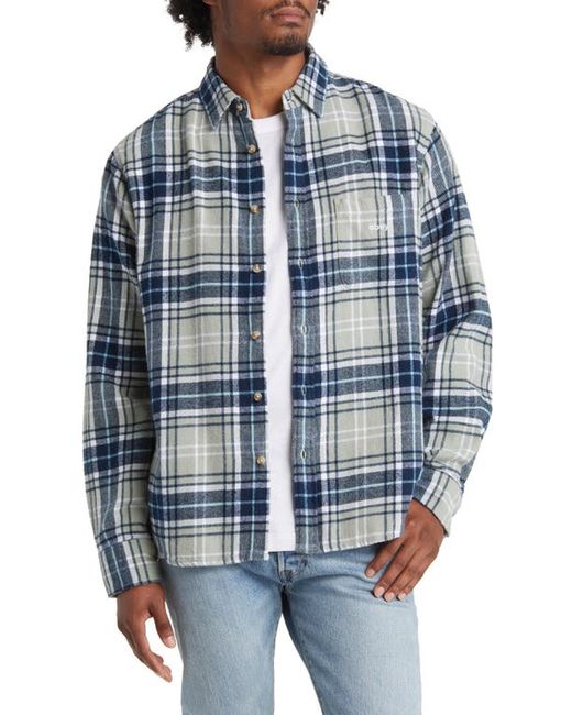 Obey Terrace Plaid Flannel Button-Up Shirt Small