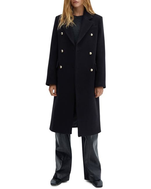 Mango Double Breasted Wool Blend Coat X-Small