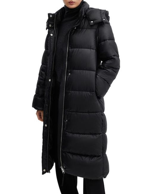 Mango Water Repellent Channel Quilted Hooded Coat