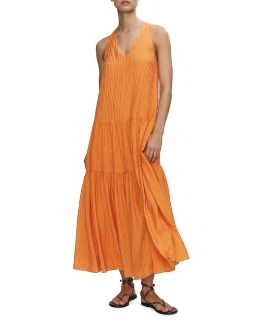 Mango Pleated Tiered Midi Dress