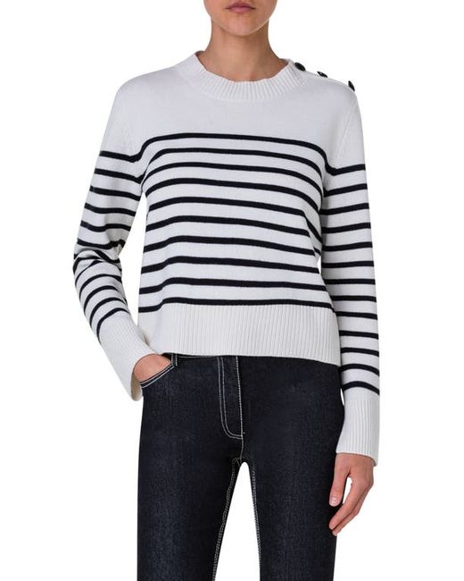 Akris Punto Stripe Virgin Wool Cashmere Sweater