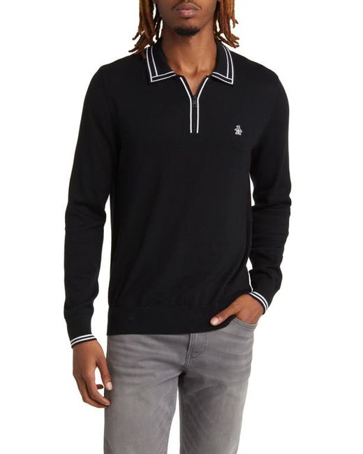 Original Penguin Tipped Zip Polo Sweater Small