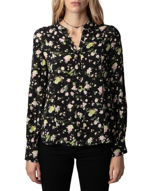 Zadig & Voltaire Twina Rose Print Button-Up Shirt X-Small
