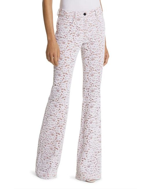 Michael Kors Collection Floral Lace 5-Pocket Flare Leg Pants