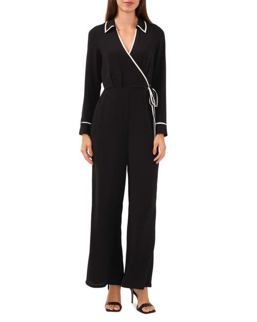 HalogenR halogenr Contrast Piping Long Sleeve Jumpsuit Xx-Small