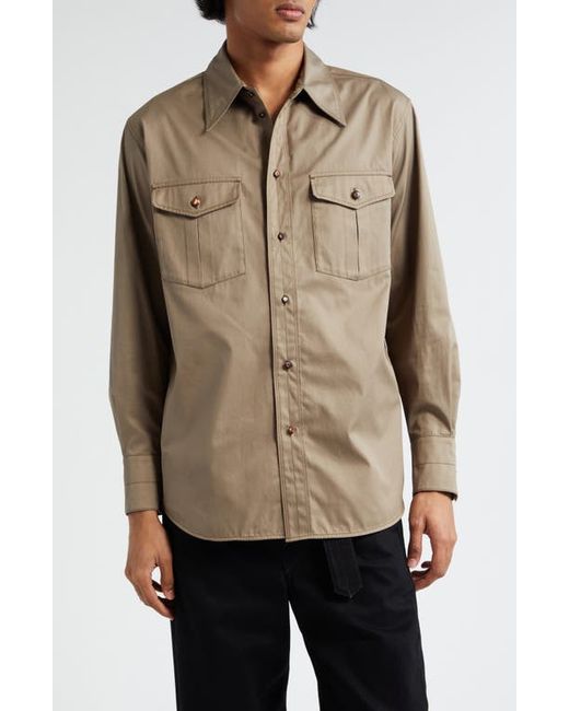 Lemaire Relaxed Fit Cotton Twill Button-Up Western Shirt