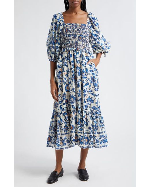 Cara Cara Jazzy Botanical Print Cotton Voile Dress X-Small