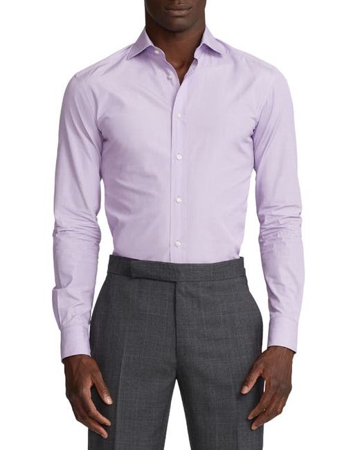 Ralph Lauren Purple Label Aston End on Solid Cotton Button-Up Shirt